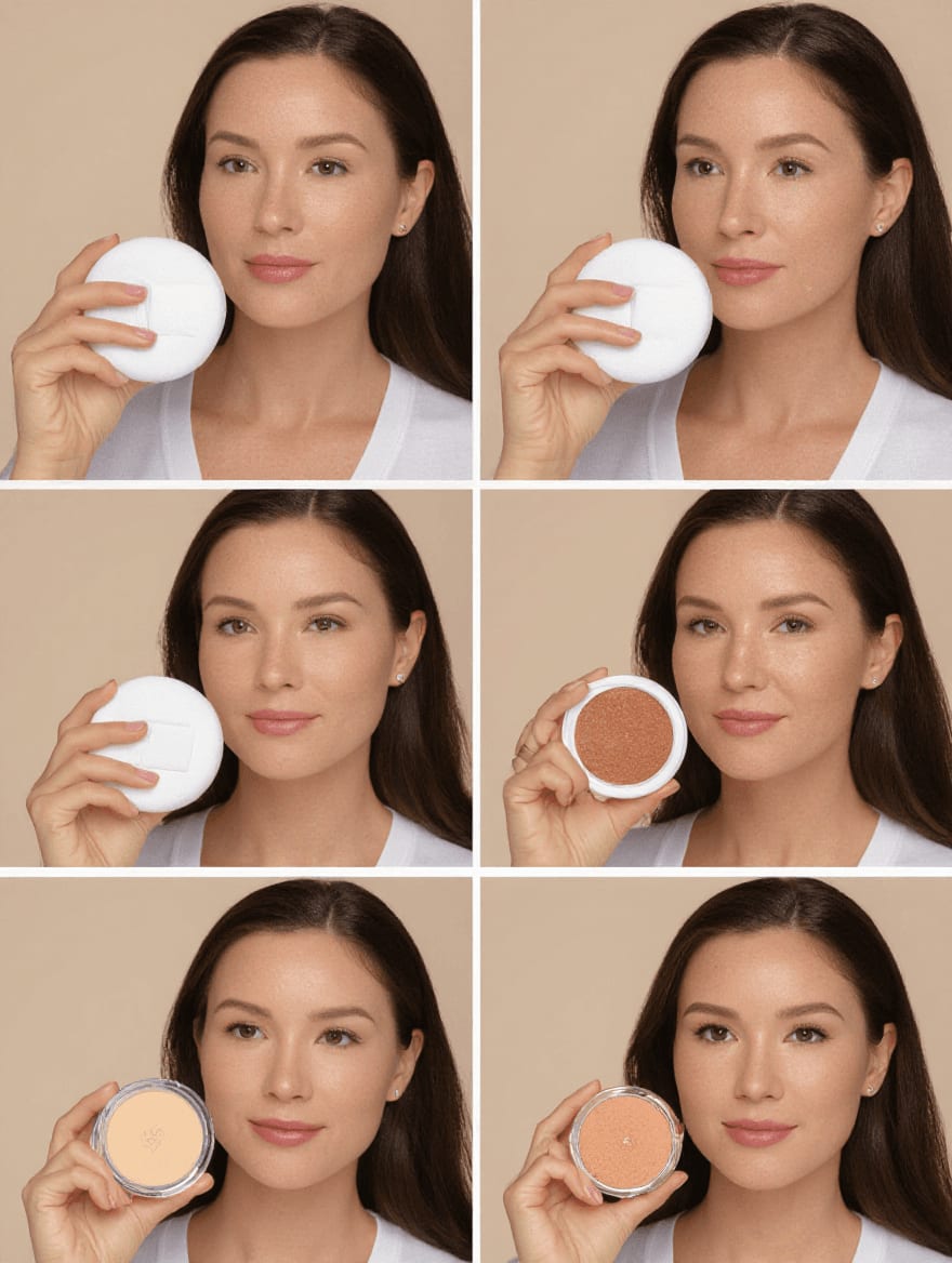 Proper drugstore foundation application technique for mature skin