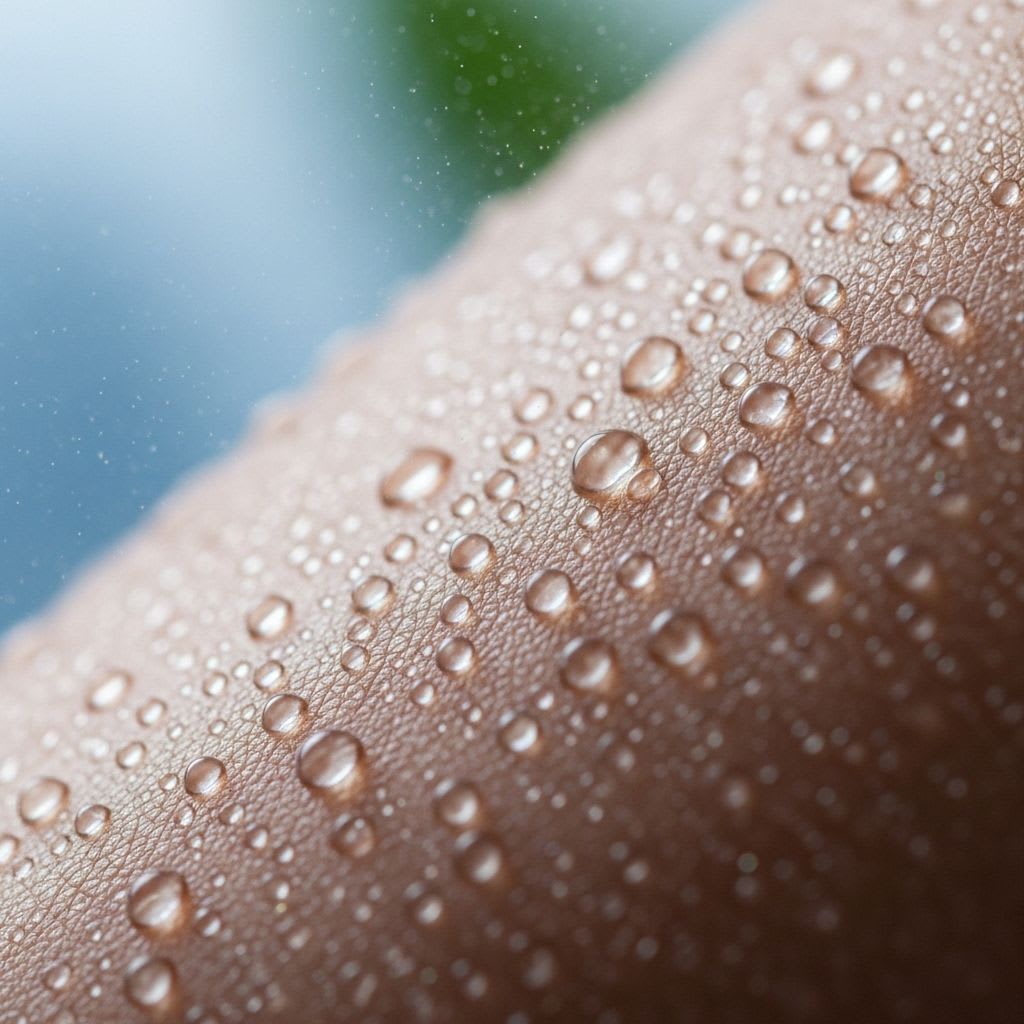 Hydrating mist on mature skin demonstrating dewy setting spray effect