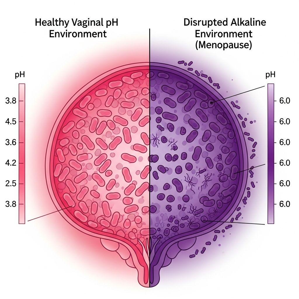 Comparison of vaginal pH and bacterial balance before and during menopause