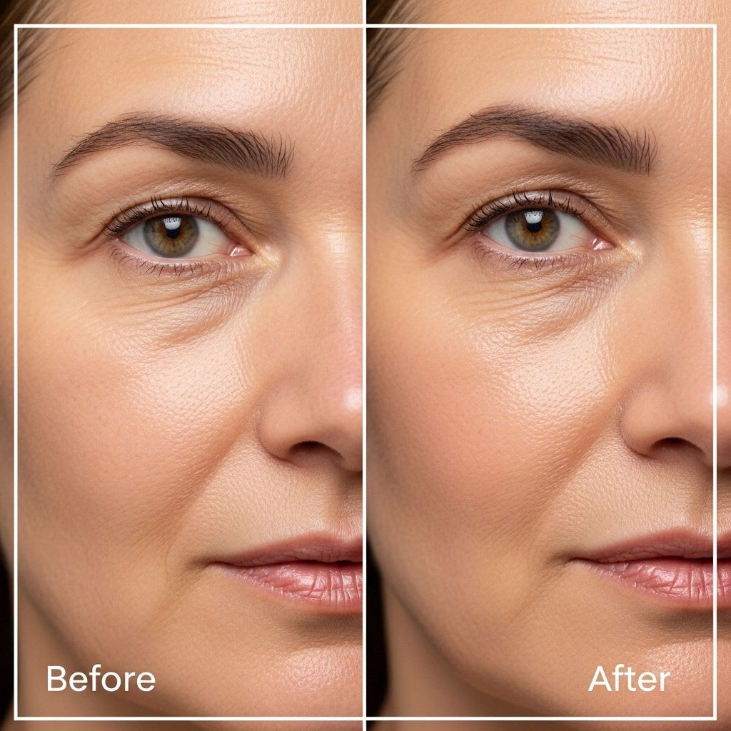 Results of clean anti-aging skincare on mature skin showing improved radiance