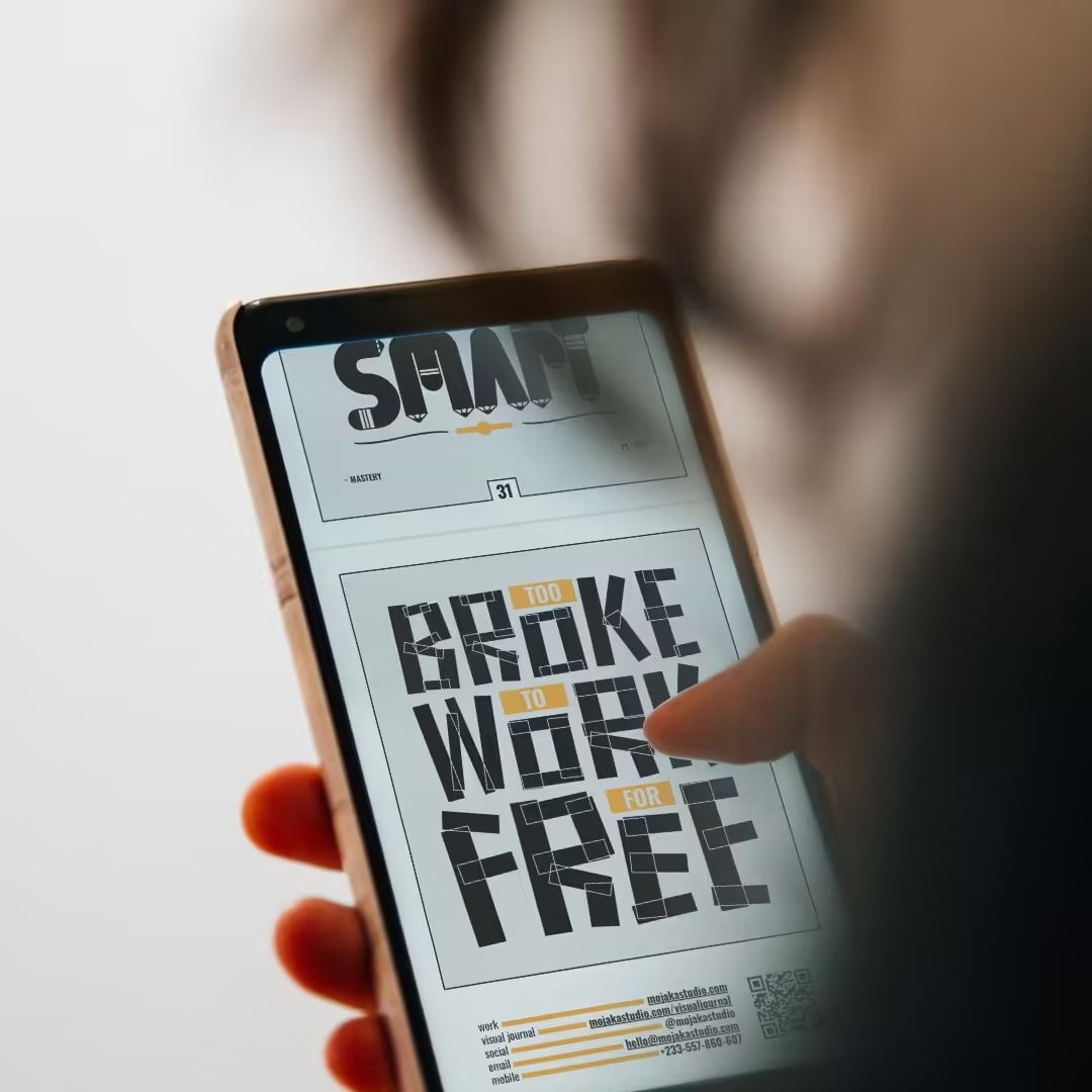 Mojaka M zine digital version on smartphone