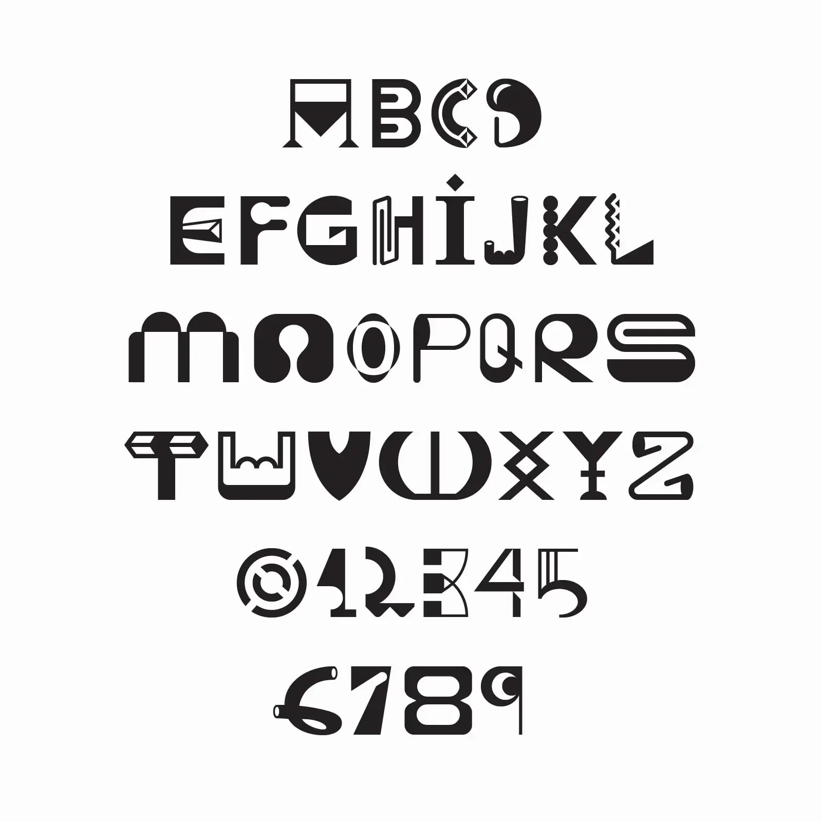 Ayalolo full alphabet and numerals