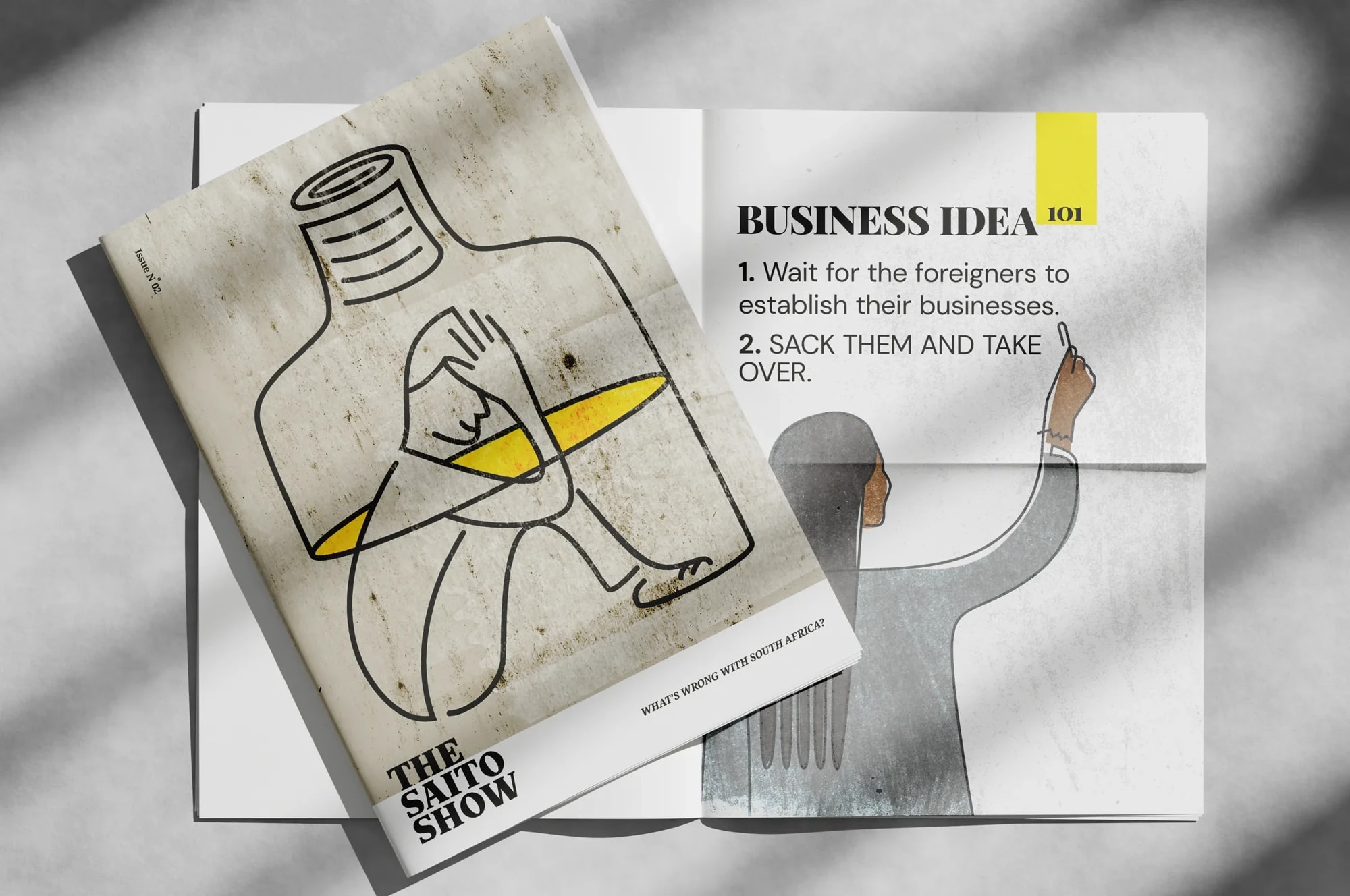 Editorial publication with illustrated cover
