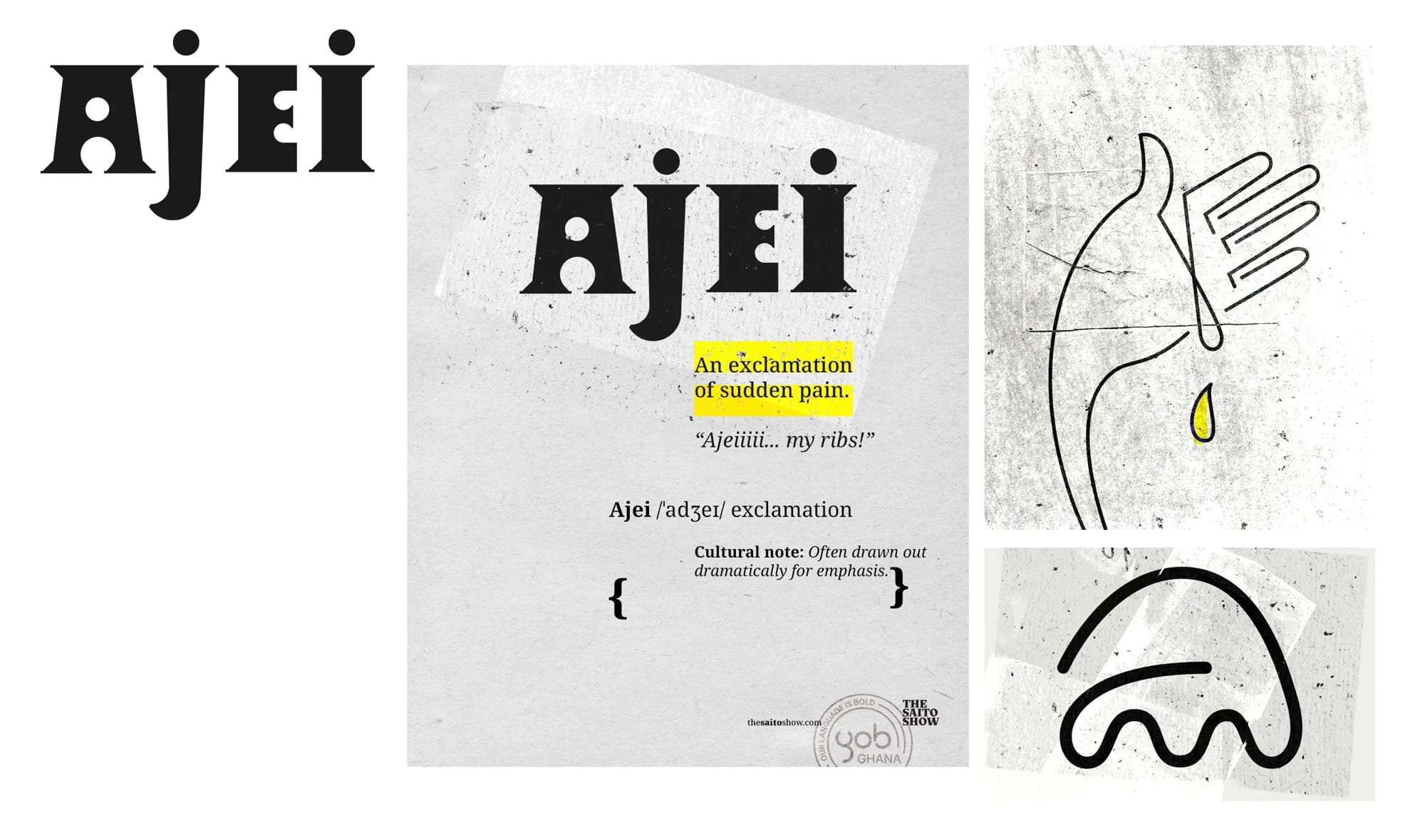 Ajei expression illustrated with a hand