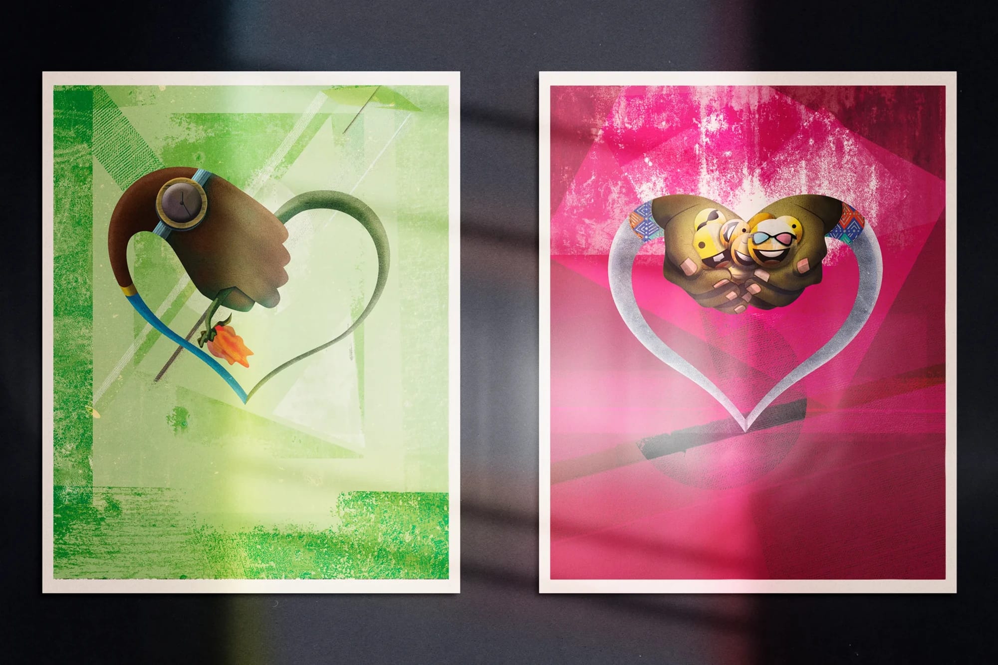 Love gratitude poster pair
