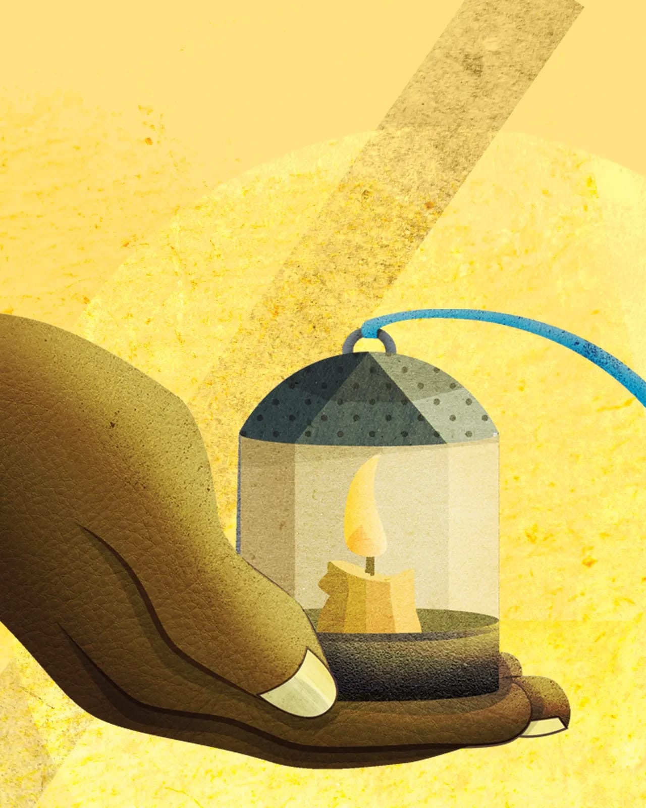 Love is hopeful lantern illustration