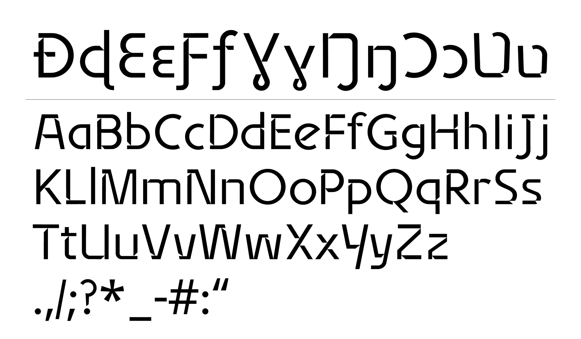 Kete alphabet, Ewe characters and punctuation
