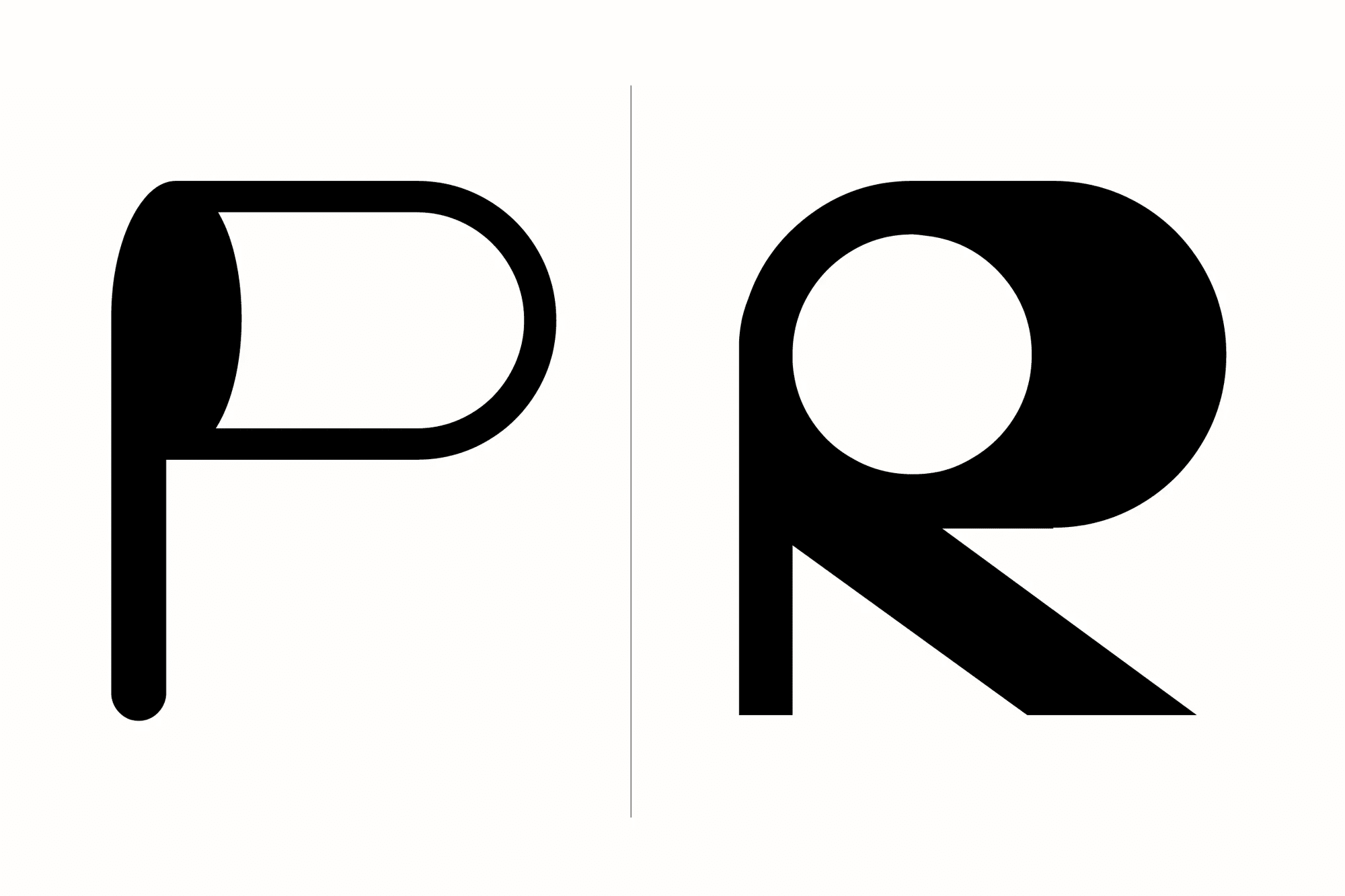 Contrasting P and R letterform studies
