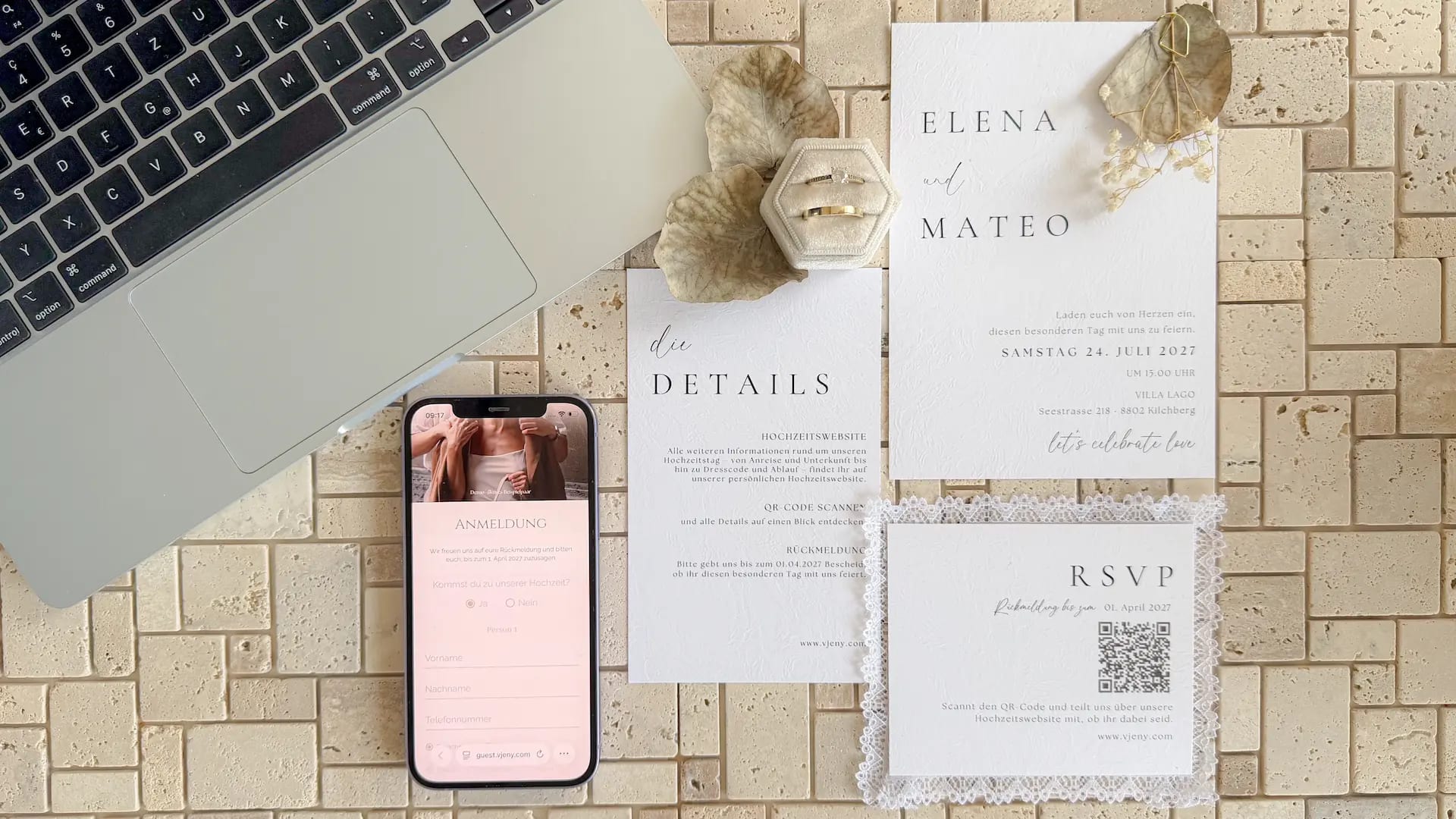 Vjeny digitale Hochzeitsplanung – Hochzeitswebsite erstellen