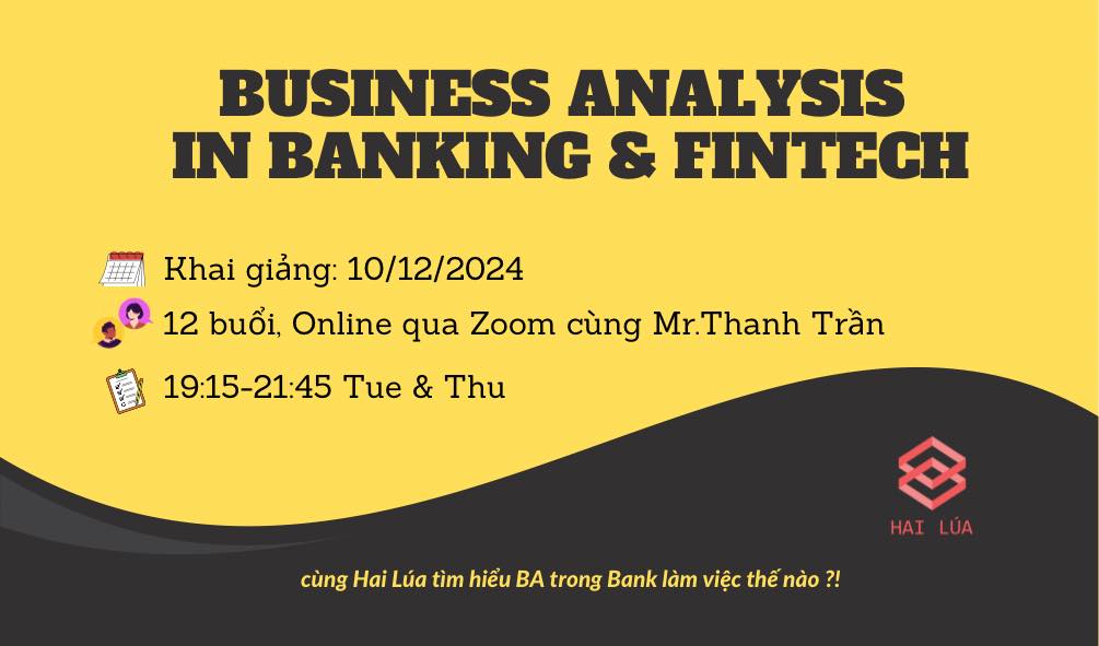 Khóa Học Business Analysis For Banking & Fintech cùng Hai Lúa