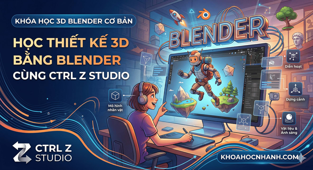 Khóa Học 3D Blender Cơ Bản – Học Thiết Kế 3D Bằng Blender cùng Ctrl Z Studio