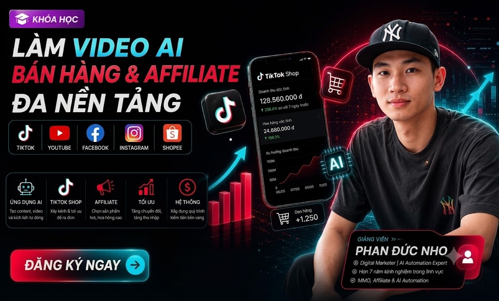 Khóa Học Làm Video AI Bán Hàng & Affiliate Đa Nền Tảng Phan Đức Nho