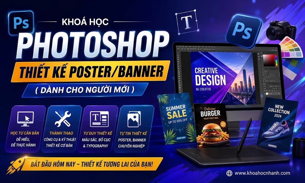 Khóa Học Photoshop - Thiết Kế Poster-banner ( Dành Cho Người Mới )