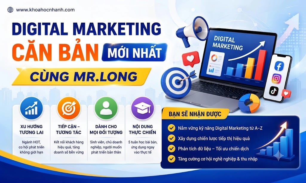 Khóa Học Digital Marketing Căn Bản Mới Nhất cùng Mr.Long