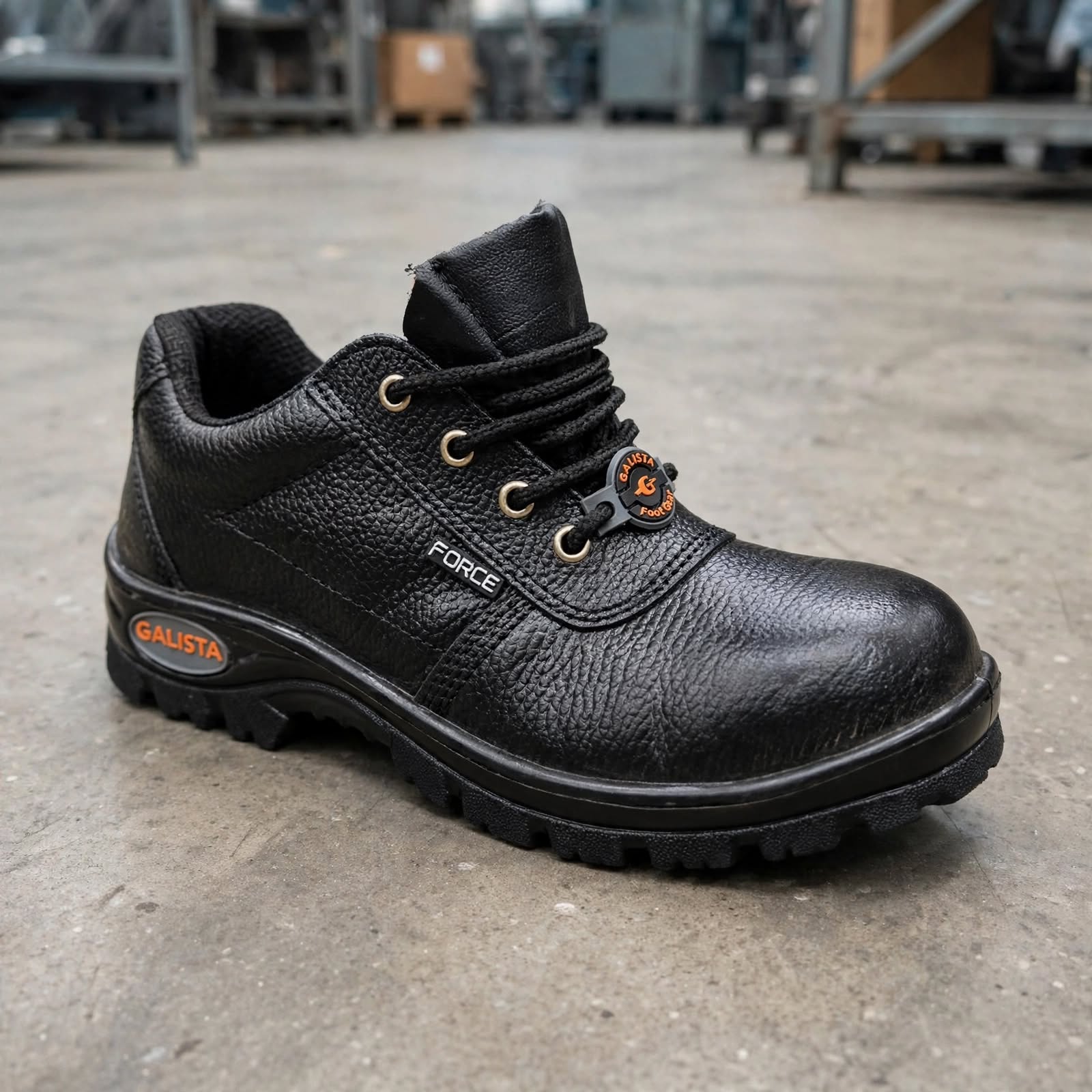 Force Industrial Safety Shoes – Steel Toe, Anti-Skid Sole | Black Leather 3