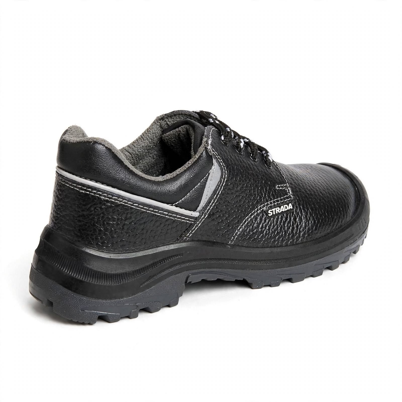 Strada Industrial Safety Shoes – Steel Toe, Anti-Skid Sole | Black Leather 3