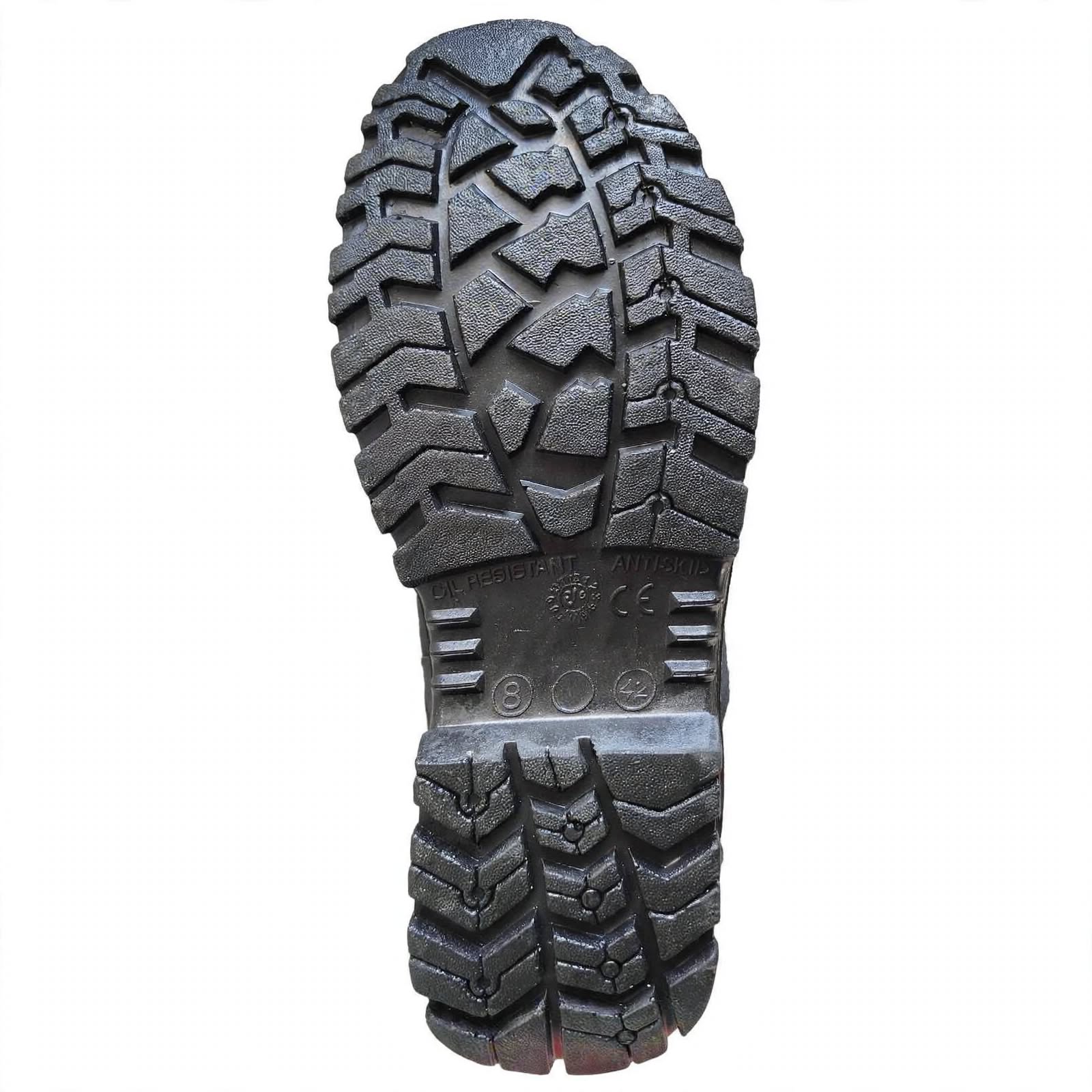 Warrior Industrial Safety Shoes – Steel Toe, Anti-Skid Sole | Black-Red 3