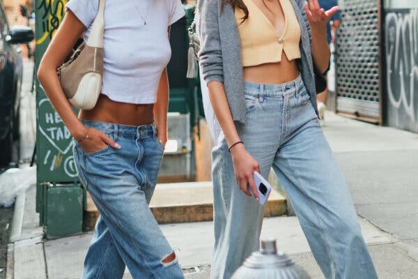 Cropped Tops with High-Rise Trousers for Urban Flair
