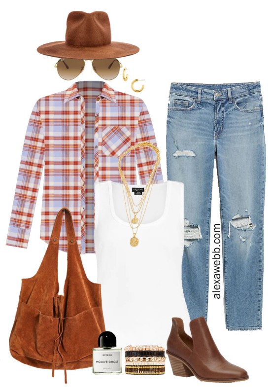 Cozy Plaid Flannel Shirts with Stretch Jeans