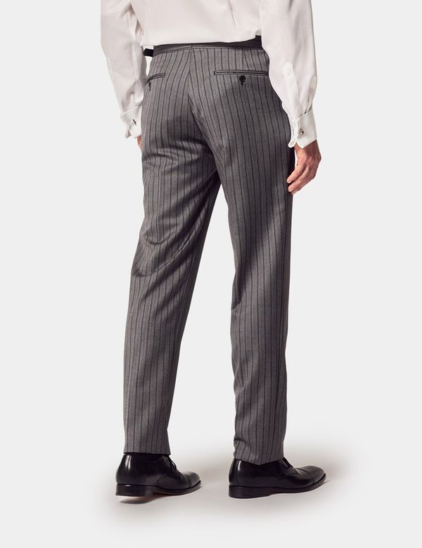 Monochrome Magic with Grey Striped Tailored Slacks