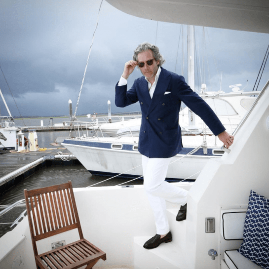 Summer Vibes in Nautical Blue and White Stripes