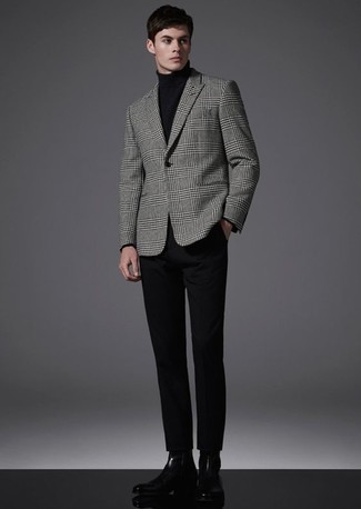 Monochrome Minimalism with Grey Chinos and Matching Blazer