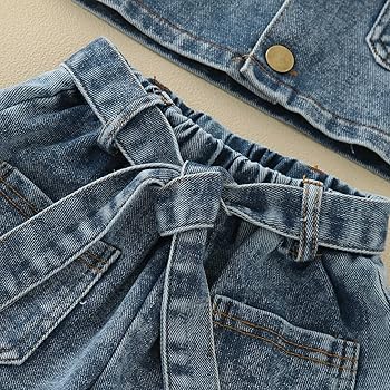 Retro Revival with High-Waisted Shorts and Cropped Denim Jacket