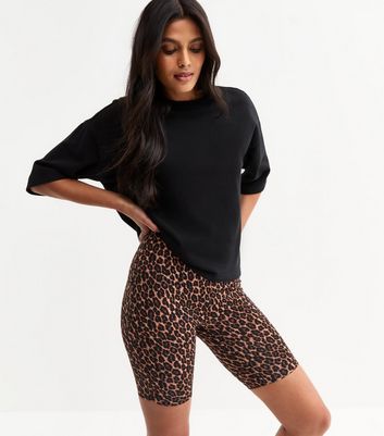 Bold Prints Meet Comfort: Animal Print Biker Shorts and Solid Top