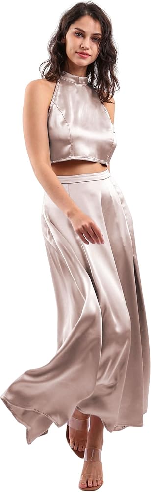 Effortless Glam: Satin Camisole and Biker Shorts Ensemble