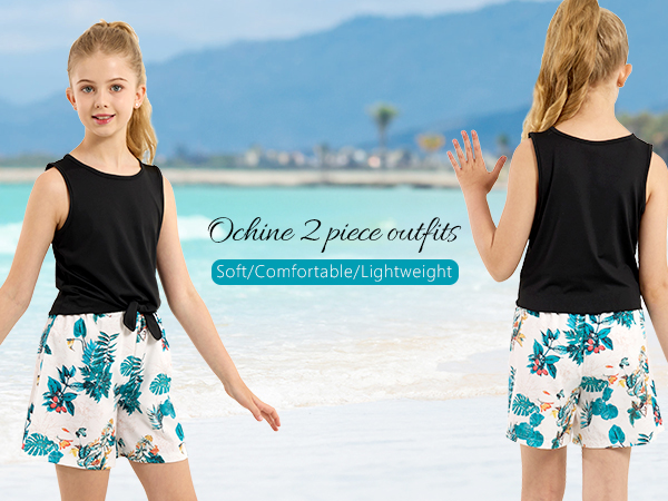 Summer-Ready with a Tank Top and Vibrant Printed Biker Shorts