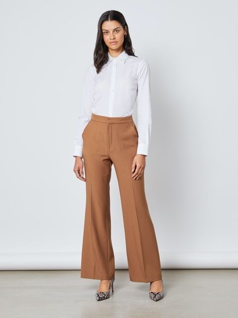 Polished Office Look with Tailored White Trousers