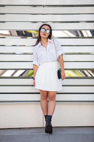 Polished Prep with Pleated Skorts and Button-Down Shirts