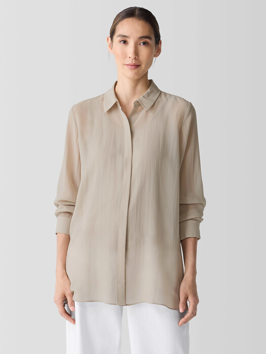 Silky Camisoles Layered Under Sheer Button-Downs