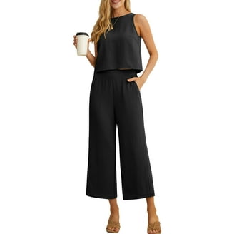 Sleeveless Wrap Tops Combined with Palazzo Pants