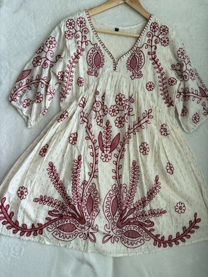 Boho Vibes with Flowing White Pants and Embroidered Tunic