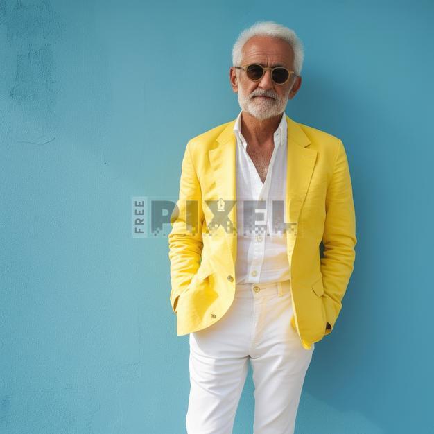 Pop of Color: White Pants with Bright Yellow Blazer