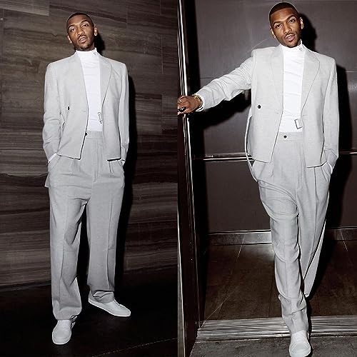 Office Ready: Tailored Baggy Pants with Blazer Elegance