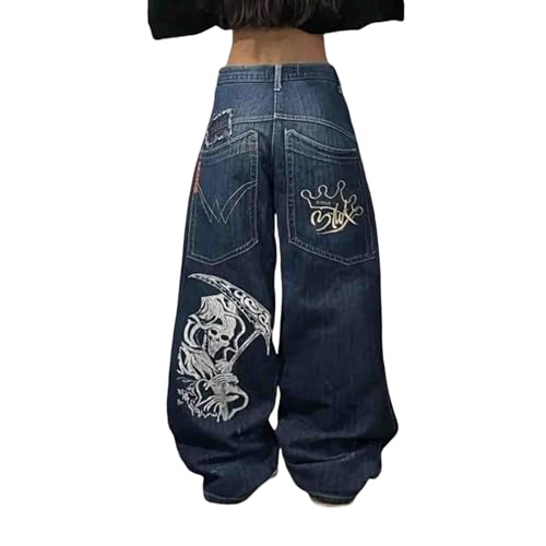 Vintage Vibes: High-Rise Baggy Pants with Retro Prints