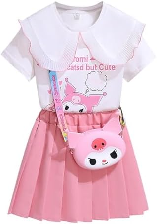 Pastel Pleated Skirt with a Sweet Peter Pan Collar Top