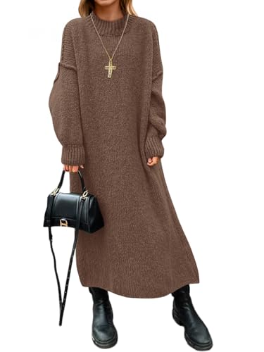 Winter Warmth: Long Sleeve Maxi with Chunky Knit Cardigan