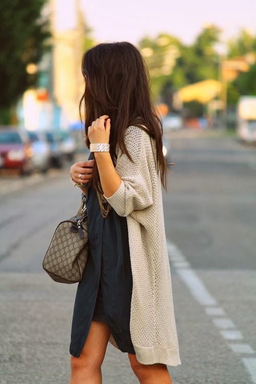 Oversized Sweater Layered Over a Mini Dress