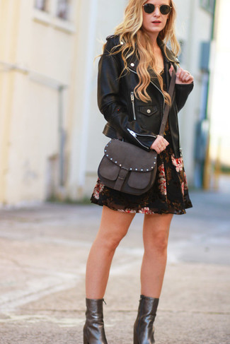 Feminine Meets Fierce: Floral Dress with Chunky Boots