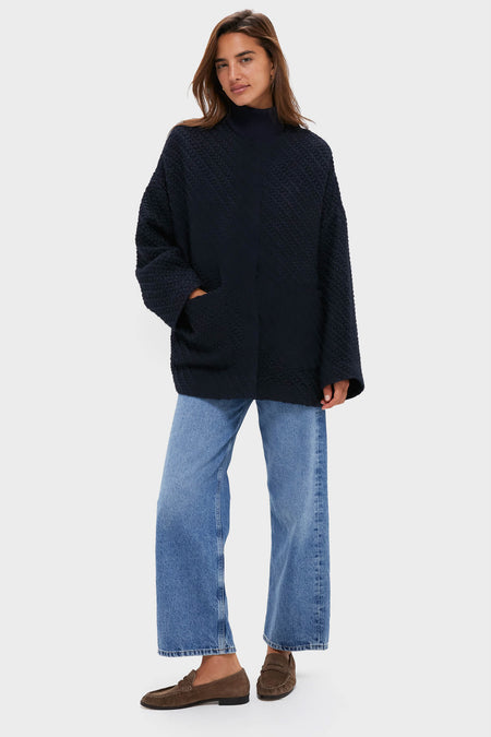 Textured Tweed Blazer Over Relaxed Fit Jeans