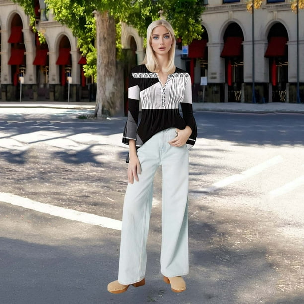 Bright and Bold: Color Block Palazzo with Graphic Tee