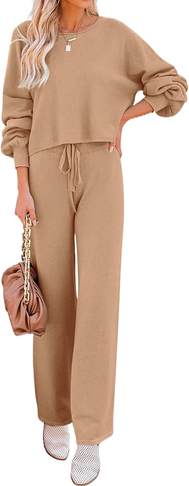 Cozy Layers: Knit Sweaters with Soft Wide Leg Pants