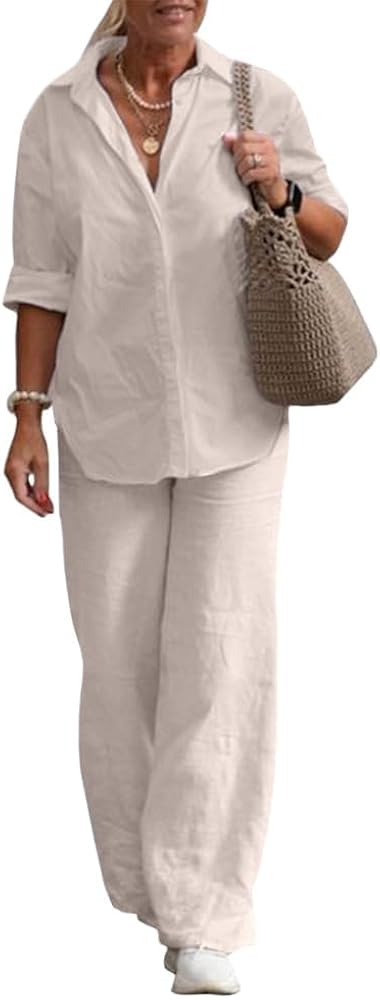 Weekend Getaway: Breezy Oversized Shirt with Wide-Leg Linen Pants