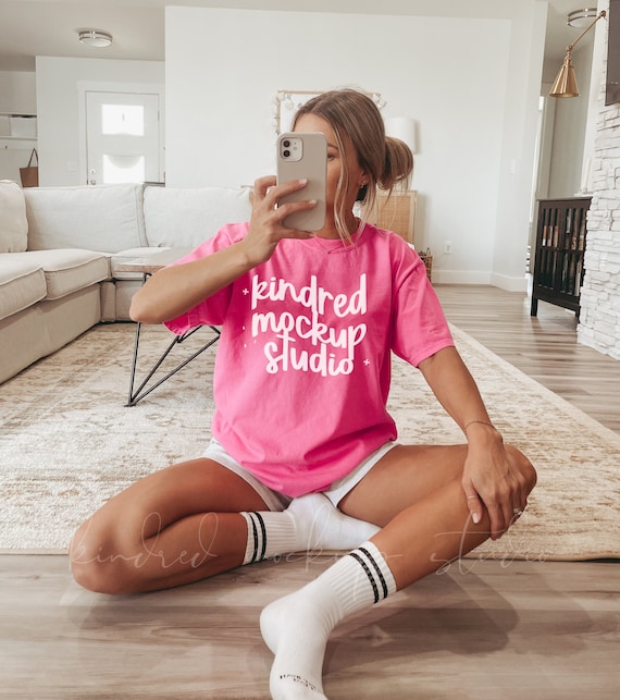 Pop of Color: Bright Oversized Shirt with Neutral Basics