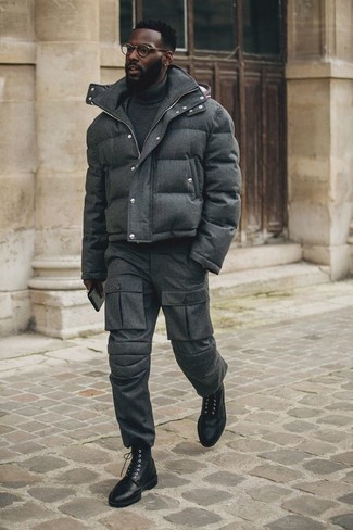 Chilly Day Essentials: Puffer Jacket and Cargo Pants