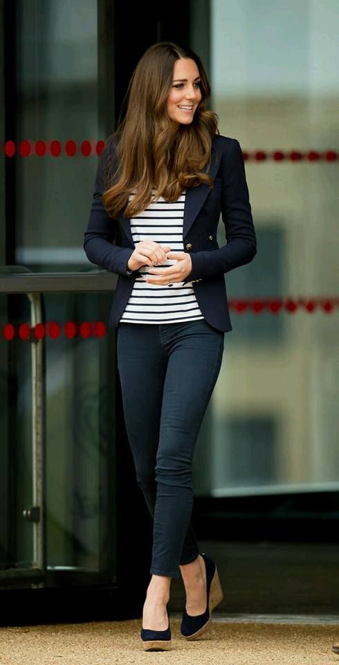 Casual Chic with Striped Tee and Blazer Combo