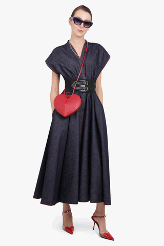 Effortless Chic: Wrap Dress Paired with Minimalist Heels